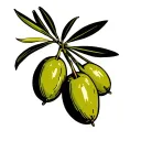 olive with bold outlines tattoo design idea