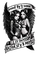 "Loved by some hated by most" Harley Davidson demon girl and angel girl tattoo design idea