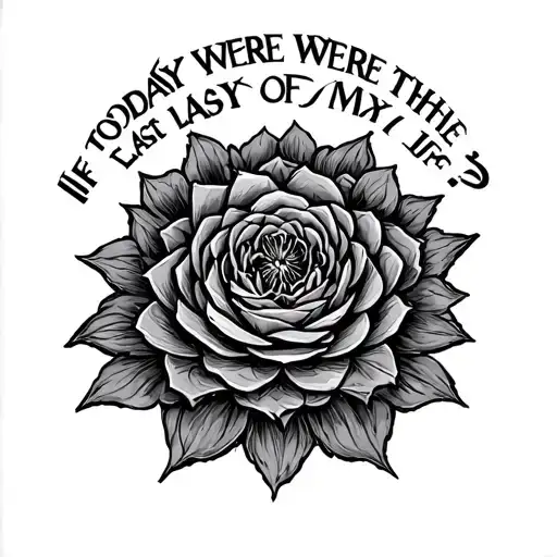 I want to insert the text "If today were the last day of my life?" tattoo design idea