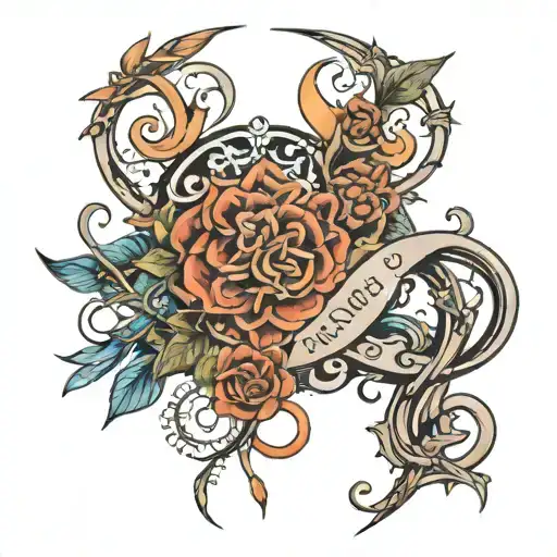 names incorporated tattoo design idea