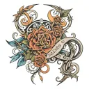 names incorporated tattoo design idea