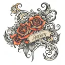 names incorporated tattoo design idea