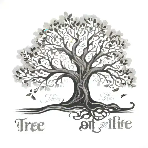 TREE OF LIFE WITH WORDS "This too shall pass" tattoo design idea