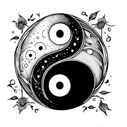 Yin Yang and Number 9 tattoo design idea