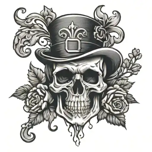 Irish skulls whiskey tattoo design idea