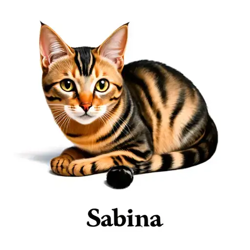 "Sabina" bengal playful cat tattoo design idea