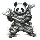 panda samurai tattoo design idea