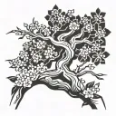 cherry blossom tree tattoo design idea