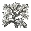 cherry blossom tree tattoo design idea