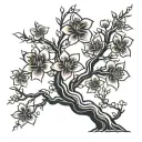 cherry blossom tree tattoo design idea