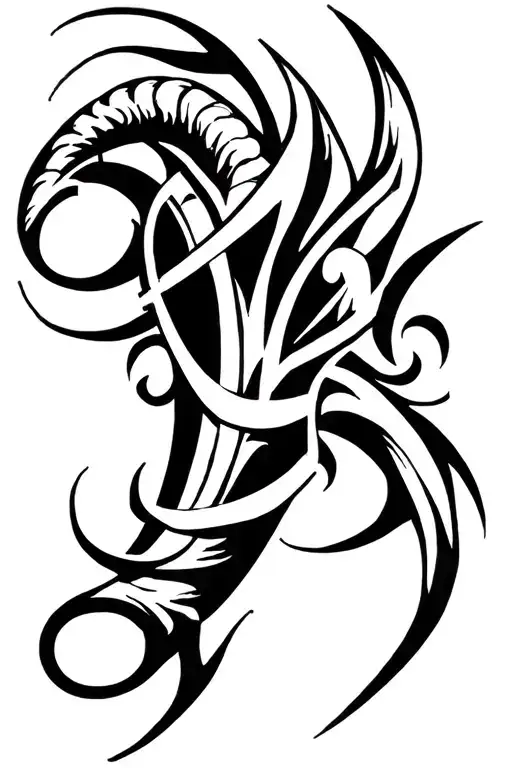 Italian renaissance horn tattoo design idea