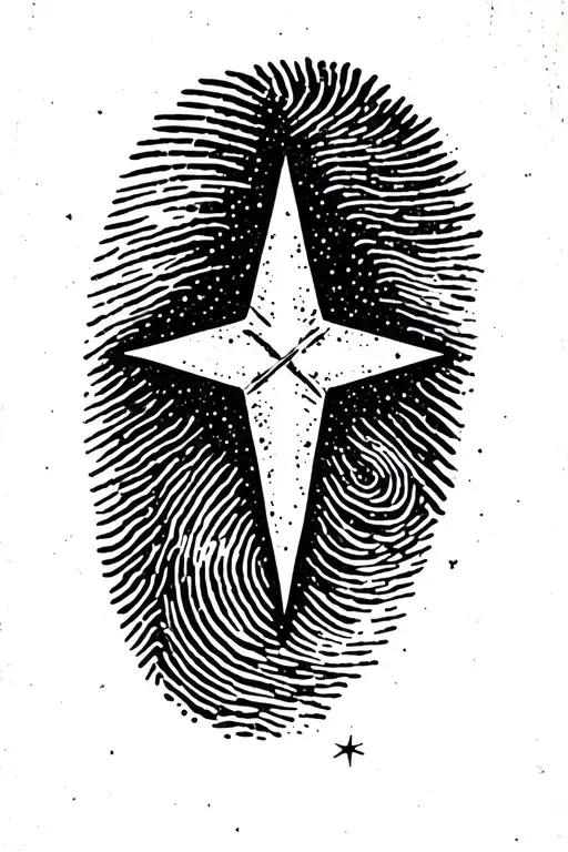 southern cross stars filled with fingerprints tattoo design idea