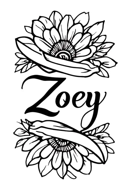 "Zoey" mother daughter tattoo tattoo design idea