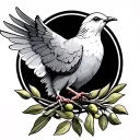Dove Holding Olive Branch tattoo design idea