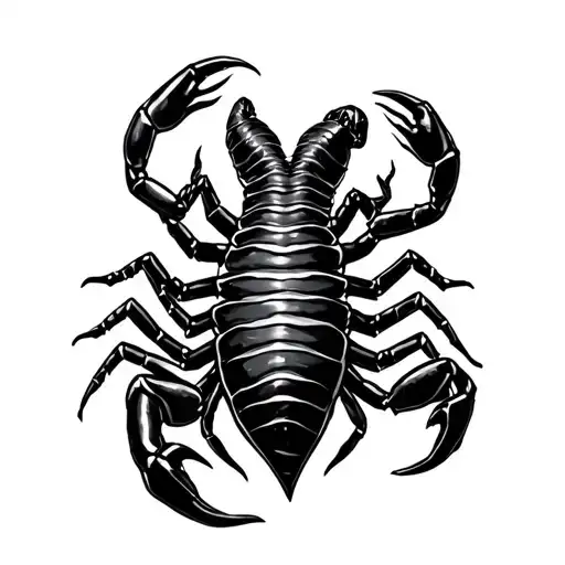 SCORPION IN A BLACK HEART tattoo design idea