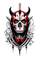 Darth Maul skull tattoo design idea