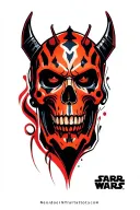 Darth Maul skull tattoo design idea
