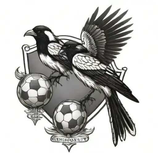 magpie and football team notts county tattoo design idea