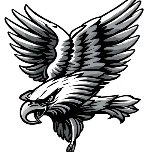 Philadelphia eagles wings 1980s tattoo design idea