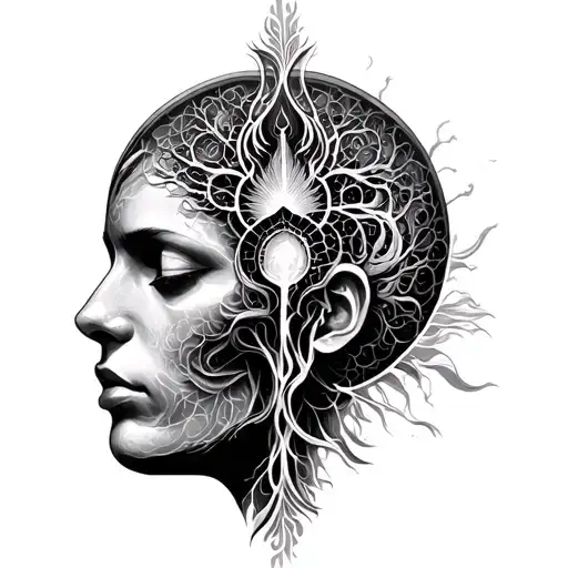 power of the mind body soul tattoo design idea