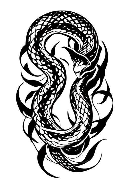 snake sublime half sleeve tattoo design idea