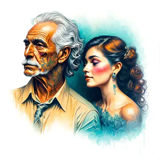 rip sister and dad tattoo design idea