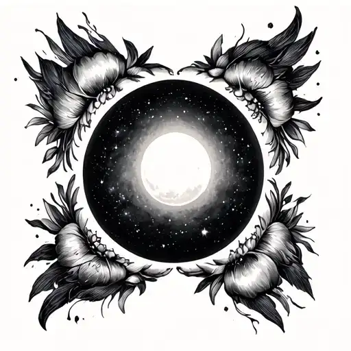 Some versions portray the eclipse as a love letter from the universe, reminding people that even the stars defy fate to  tattoo design idea