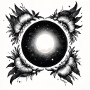 Some versions portray the eclipse as a love letter from the universe, reminding people that even the stars defy fate to  tattoo design idea