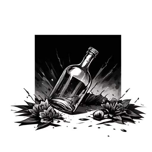 Broken Bottle tattoo design idea