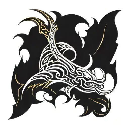 Leviathan with Poseidon tattoo design idea