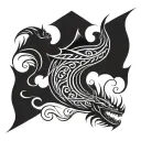 Leviathan with Poseidon tattoo design idea