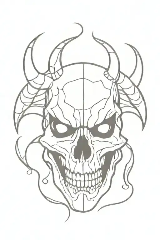 demon skull tattoo design idea