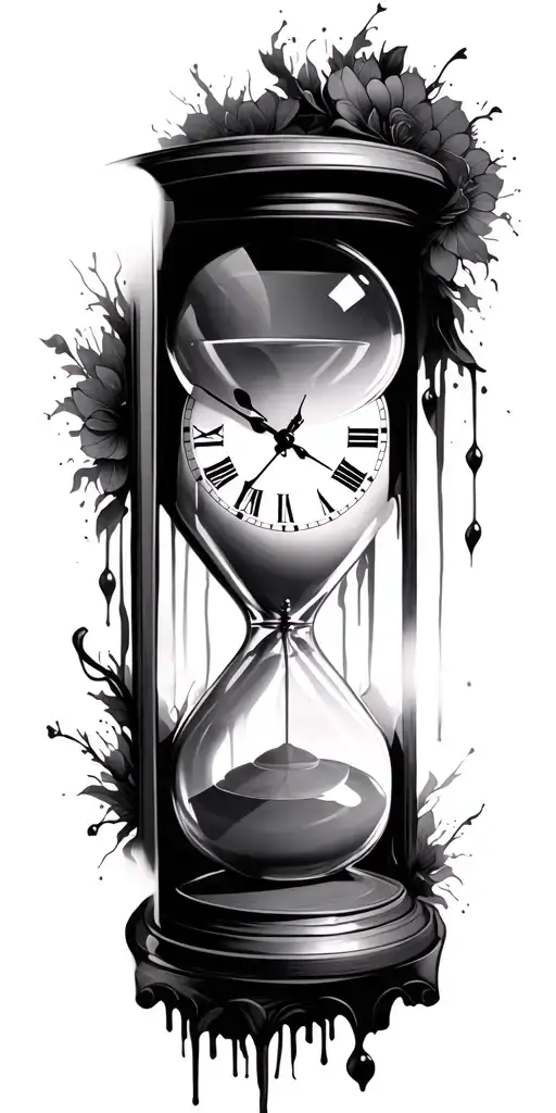 Hourglass clock inside representing my time being wasted  tattoo design idea