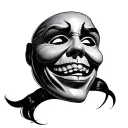 realistic mask happy and sad tattoo design idea