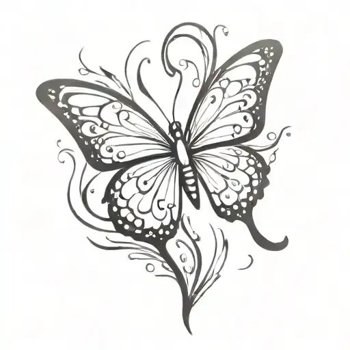 create a flaming butterfly and add 333 angelic numbers tattoo design idea