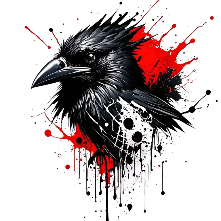 raven tattoo design idea