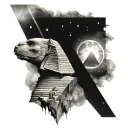 pyramid sphinx and Orion's Belt consolation tattoo design idea