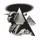 pyramid sphinx and Orion's Belt consolation tattoo design idea