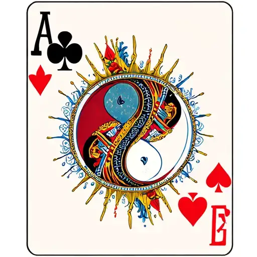 king of spades & queen of hearts, yin yang, moon stars sun, dream catcher tattoo design idea