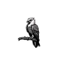 harpy eagle perched tattoo design idea