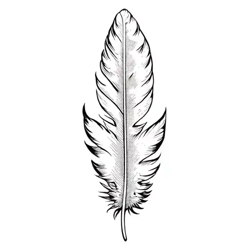 an eagle feather containing symbols of royalty tattoo design idea