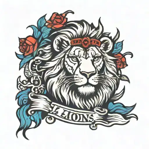 Daniel and the lions den tattoo design idea