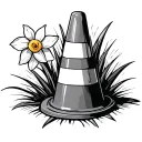 traffic cone with daffodil tattoo design idea