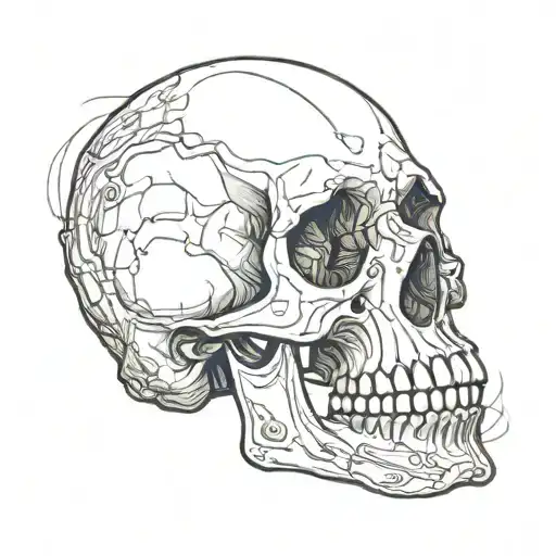 skull no jaw skull tattoo design idea
