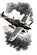 spitfire aeroplane traditional realistic style tattoo tattoo design idea