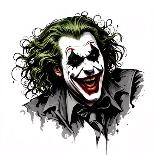 Joker Laughing tattoo design idea