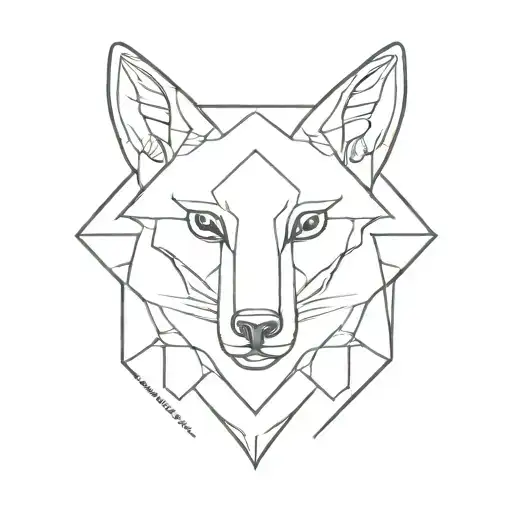 224 rabbit face and wolf face made tattoo design idea