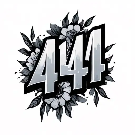 444 written tattoo design idea
