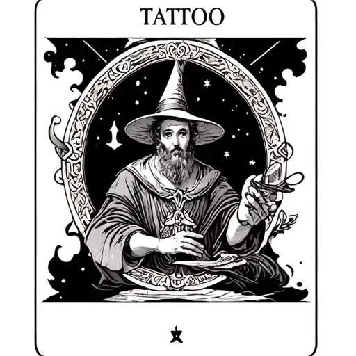 the magician tarot card tattoo design idea