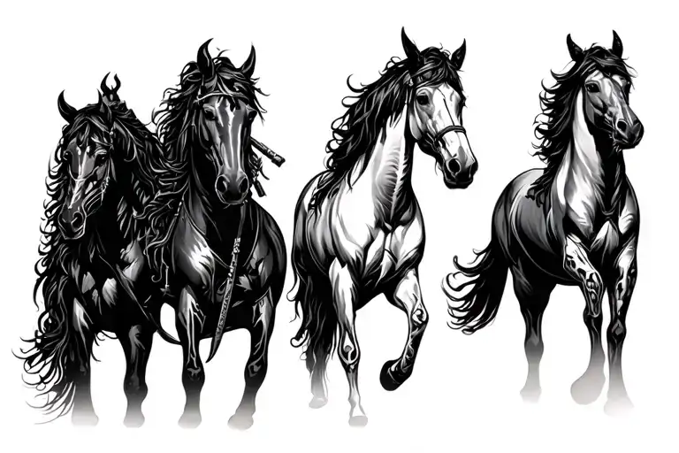 Four horsemen tattoo design idea